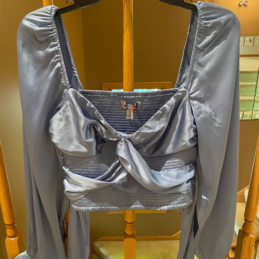 Urban Outfitters Satin Blue Top